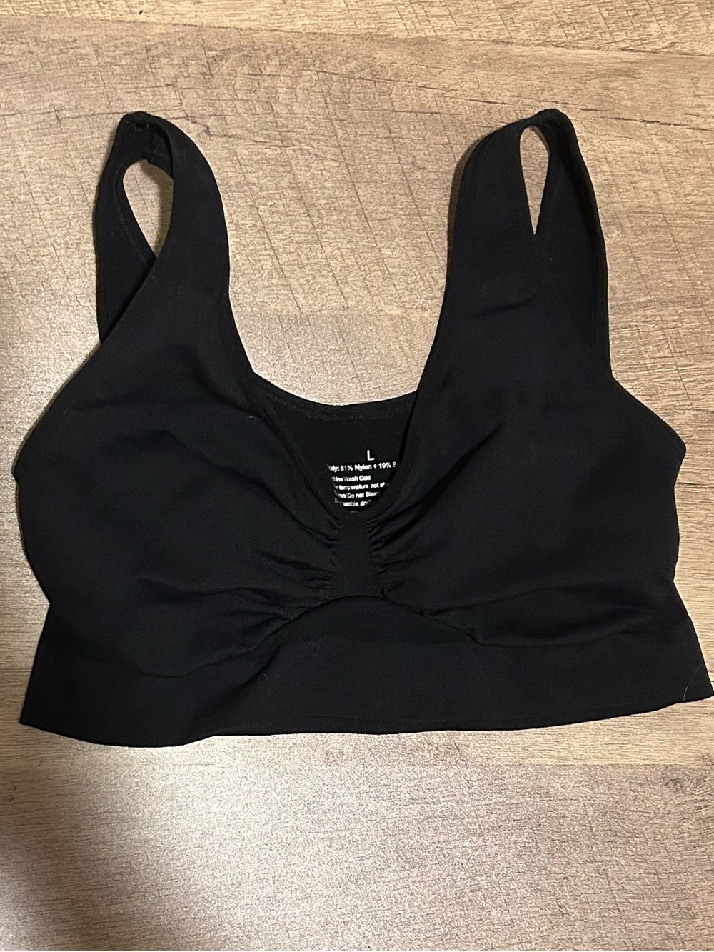 Black Wireless/Unpadded Stretch Bralette/Sports Bra
